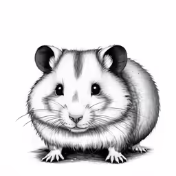 a black and white photo of a rat