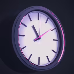 a clock is lit up and is dark
