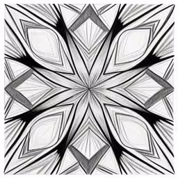 a drawing of some sort of flower, made out of black and white lines,a black and white drawing with a spiral shaped pattern