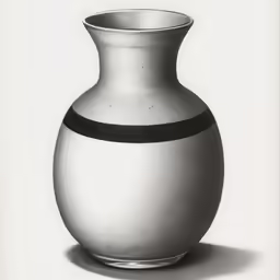 a black and white image of a vase