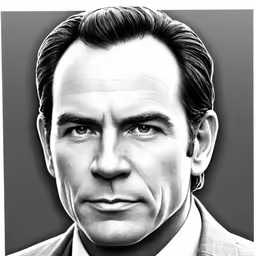 a drawing of a man in a suit and tie