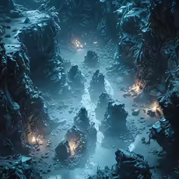 a very dark looking room with a huge amount of rocks