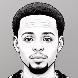 a digital drawing of a man with a beard