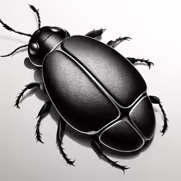 a black bug crawling on top of a white surface