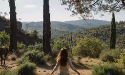a girl in a white shirt and a horse
