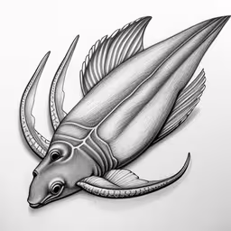 this tattoo looks like a fish with a large tail