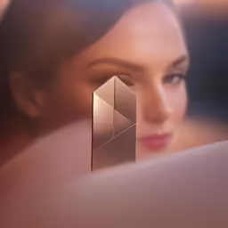 a woman looking into a mirror at her reflection