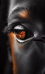 an orange eye can look incredible while wearing black skin