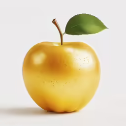 the image shows an apple with a leaf in it
