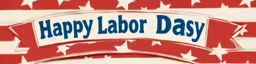 a sign that reads happy labor day with stars and an american flag
