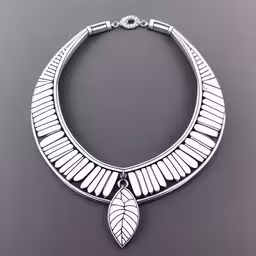 a silver necklace with white feather on a gray background,the white necklace features two leaves in front of a silver background,a silver necklace with leaves and two chain accents,a silver necklace with a leaf on top of it,this image is of a sterling necklace that has leaves on it