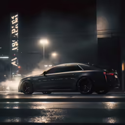 a car that is parked in the street