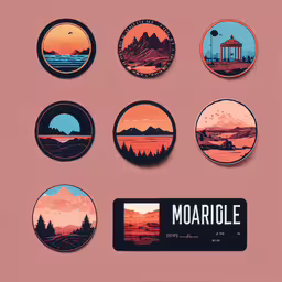 circular coasters of various shapes and sizes,the badges of various countries in the form of the moon