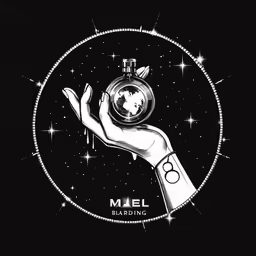 a hand holding a small globe and a black background