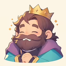 a drawing of a king wearing a crown and holding his hand up
