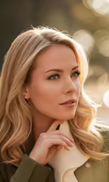 a woman with blond hair is posing for a photo