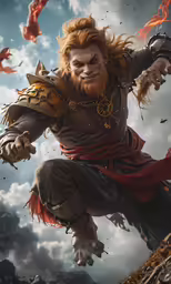 the character in god of war is jumping