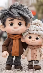 the two figurines of a couple are next to each other
