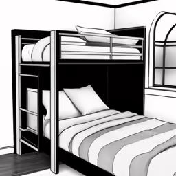 a picture of a bed in a white room