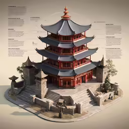 a diagram shows the parts of a chinese architecture