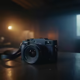 a photo of a camera on a table