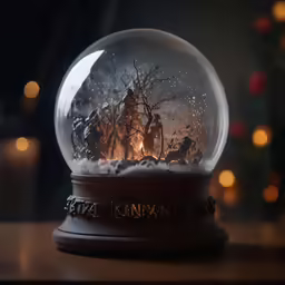 an image of a snow globe with the christmas scene inside