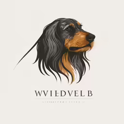 the head of a dog is drawn with ink