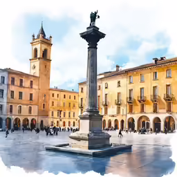 this is a photograph of the courtyard and statues