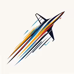 a plane is painted with multi colored lines