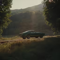 a car that is parked on the side of a road