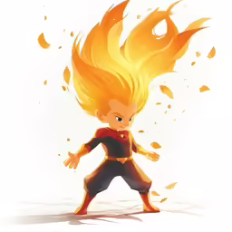 the dragon boy is kicking fire
