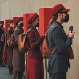 a group of people standing next to each other