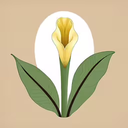 a yellow flower sits alone on top of a green stem