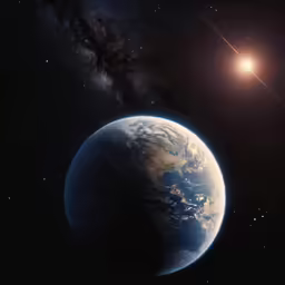 a view from space shows the earth and its horizon