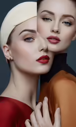 two women posing together in matching clothing