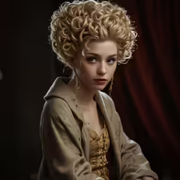 a very cute lady with some big curls