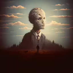 there is a man that is standing in the middle of a field