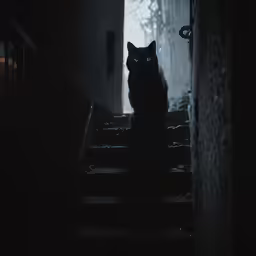 a cat that is standing in the dark