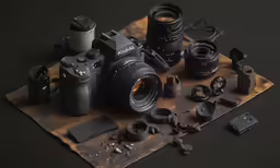 many different objects and sizes for the camera