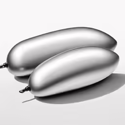 two metallic balloons laying on the floor