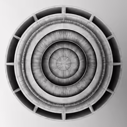 a circular object in black and white is featured