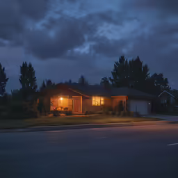 a house that is sitting on a street