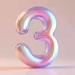 an odd colorful number three sitting on top of a table