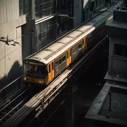 a train that is driving down the tracks