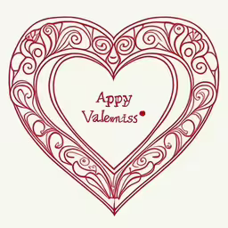 a heart with the word happy valentine