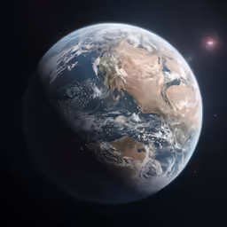 a full view of the earth and some other planets