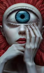 an image of a woman with blue eyes