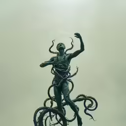 a statue with an octopus tentacles surrounding it