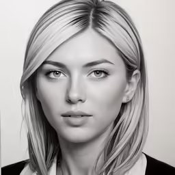 an artistic portrait of a woman with long blonde hair