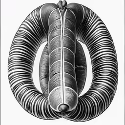 a black and white image of a large, spiral object